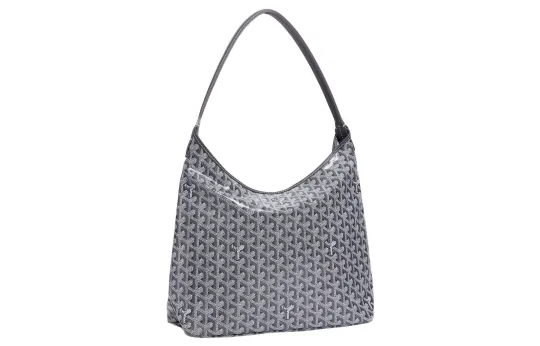 GOYARD Bohème Hobo Y-образная сумка с анти-давлением из кожи с цветочным принтом и ручкой из холста и воловьей кожи, сумка для мамы, сумка через плечо, женская серая