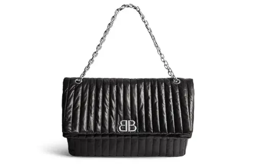 Balenciaga Calfskin Chain Bag Handbag, Shoulder Bag Women's Black