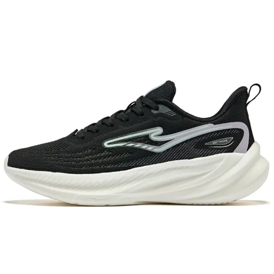 Erke Anti-Slip Wear-Resistant Low-Top Running Shoes Women's Jet Black Mineral Purple