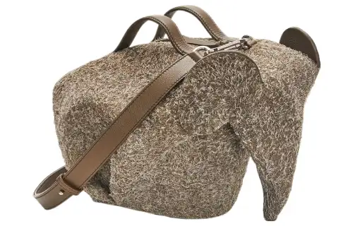 LOEWE Brushed Suede Shoulder Bag, Crossbody Bag, Handbag Large Men's Gray