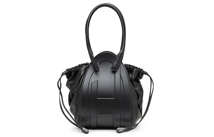 DIESEL Leather With Sheepskin Handbag, Shoulder Bag Women's Black