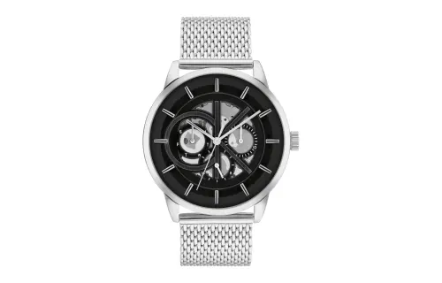 CALVIN KLEIN Brave Heart Collection Wrist Watches Quartz Movement Steel Strap 43mm Black Dial Men's Watches