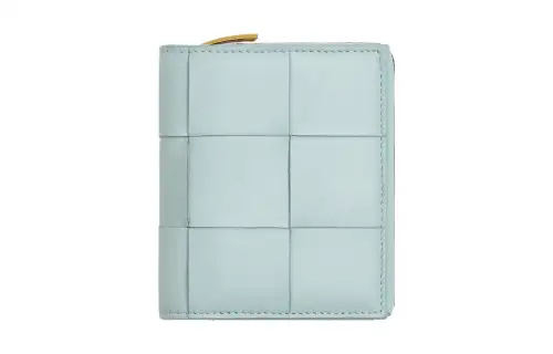 Bottega Veneta Lambskin Wallet Regular Women's Washed Cyan