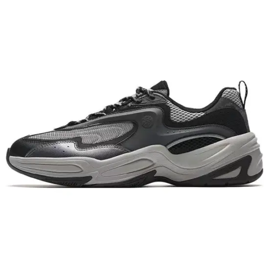 Anta Through Anti Slip Wear Resistant Low Top Chunky Sneakers Men's Black