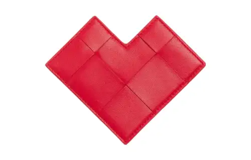 Bottega Veneta CASSETTE Lambskin Card Holder Women's Red