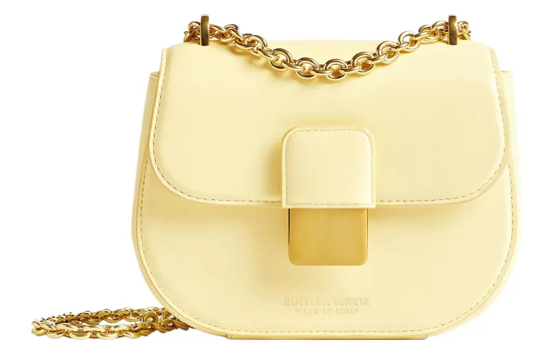 Bottega Veneta Cow Leather Shoulder Bag, Crossbody Bag Mini Women's Chamomile Yellow