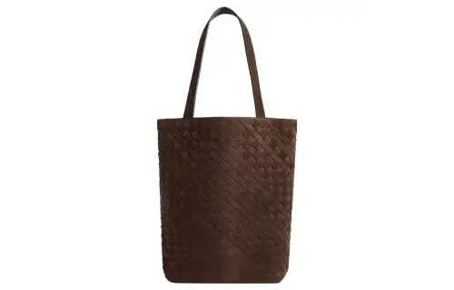 Bottega Veneta Calfskin With Suede One Shoulder Handbag Small Men's Dark Brown