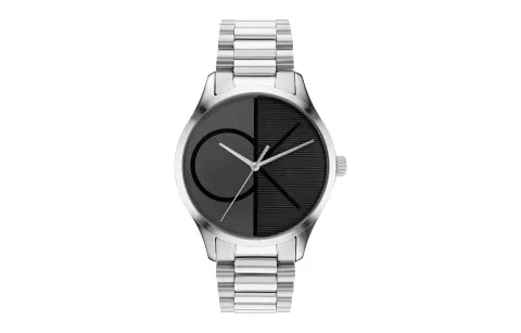 CALVIN KLEIN Iconic Collection Wrist Watches Quartz Movement Steel Strap 40mm Black Dial Men's Watches
