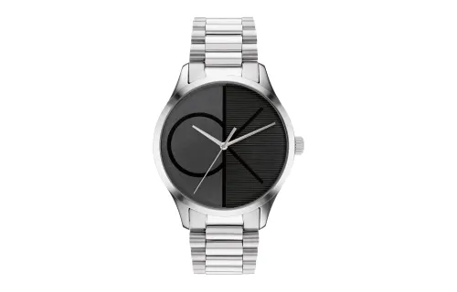 CALVIN KLEIN Iconic Collection Wrist Watches Quartz Movement Steel Strap 40mm Black Dial Men's Watches