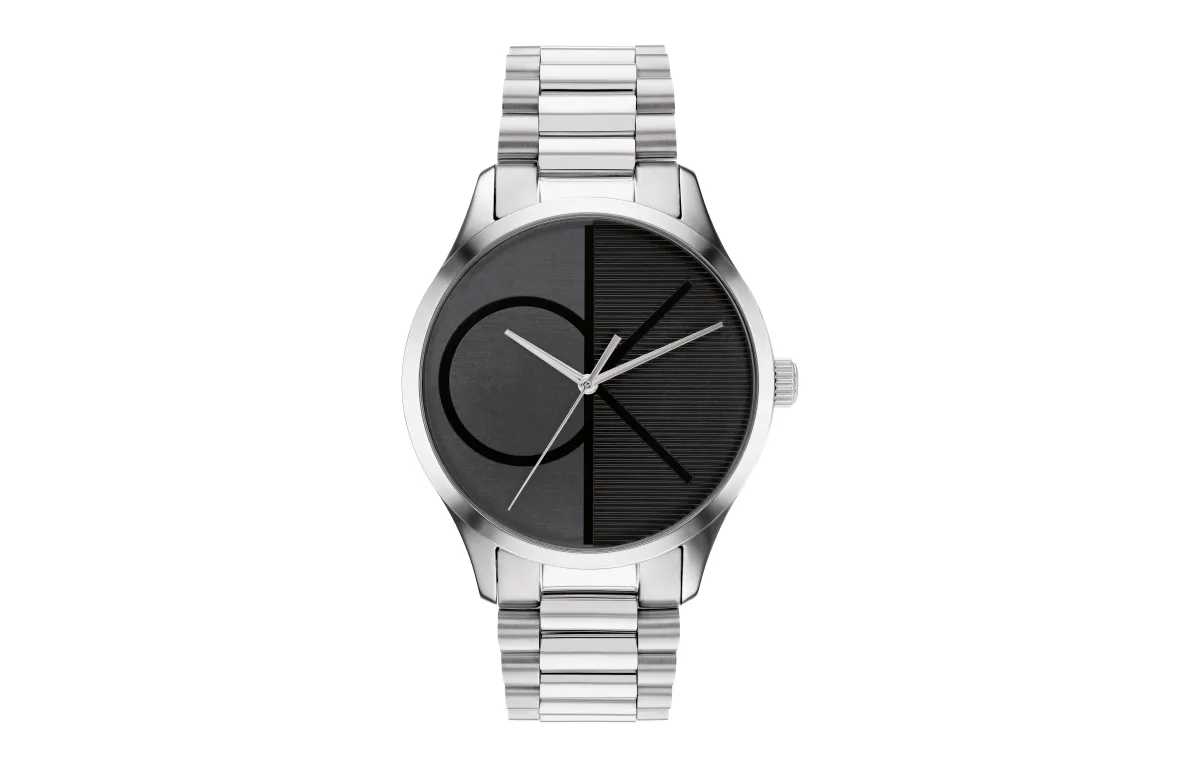 CALVIN KLEIN Iconic Collection Wrist Watches Quartz Movement Steel Strap 40mm Black Dial Men's Watches