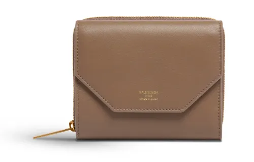 Balenciaga Smooth Calfskin Wallet Regular Women's Light Brown