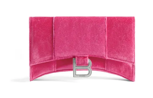 Balenciaga Hourglass Fabric Hourglass Bag, Shoulder Bag, Crossbody Bag, Wallet Regular Women's Pink