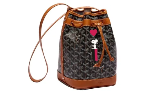 GOYARD Snoopy Co branded Petit Flot Canvas With Leather Bucket Bag, Shoulder Bag Women's