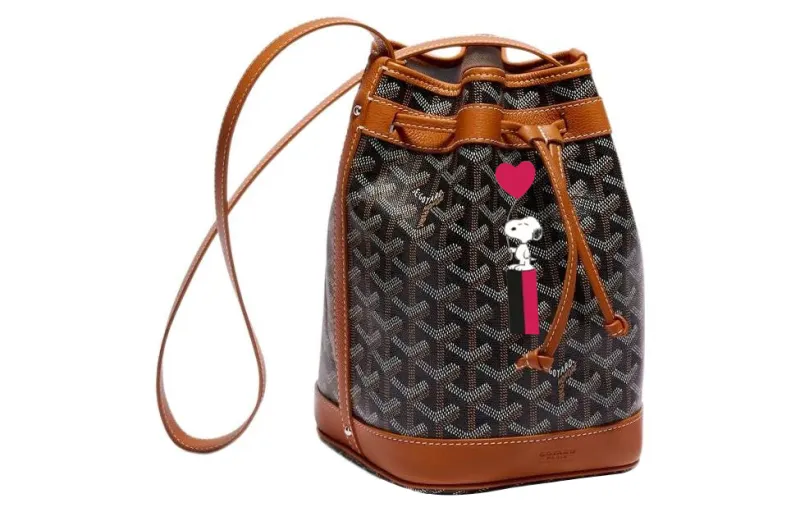 GOYARD Snoopy Co branded Petit Flot Canvas With Leather Bucket Bag, Shoulder Bag Women's