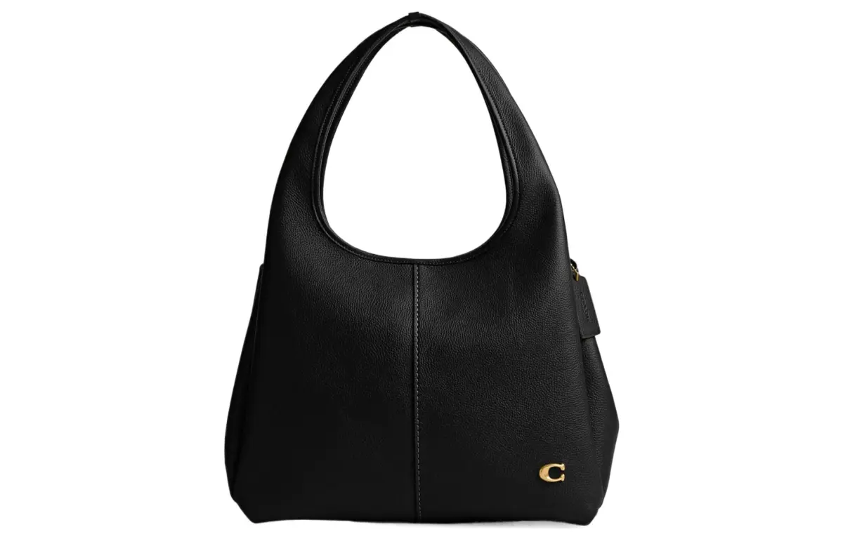 COACH Lana Polished Pebble Leather Handbag, Shoulder Bag Large Women's Black