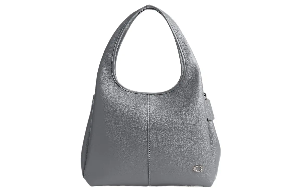 COACH Lana Polished Pebble Leather Handbag Large Women's Dark Gray