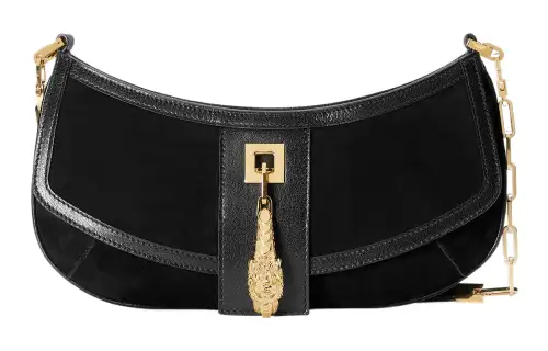GUCCI Suede Handbag, Shoulder Bag Women's Black