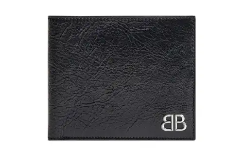 Balenciaga Logo Plaque Bifold Wallet