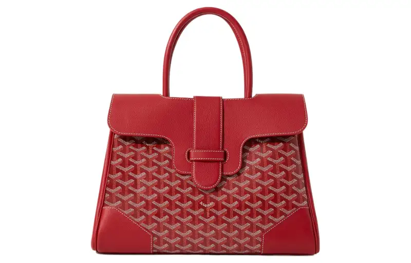 GOYARD Saigon Canvas With Leather Saigon Tote Handbag, Shoulder Bag Large Unisex Red