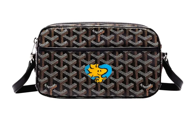 GOYARD Cap Vert Canvas With Leather Camera Bag, Shoulder Bag, Crossbody Bag Small Unisex Black/Blue