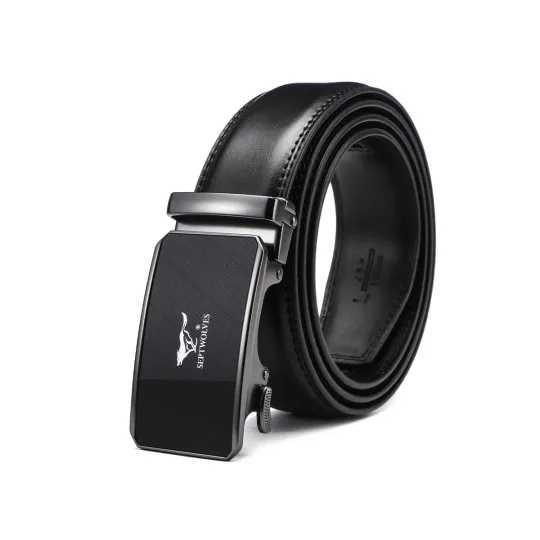 SEPTWOLVES Split Cow Leather Automatic Buckle Belt Men's Width 3.5CM