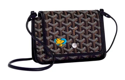 GOYARD Plumet Canvas With Leather Envelope Bag, Handheld, Shoulder Bag, Crossbody Bag Small Unisex Black/Blue