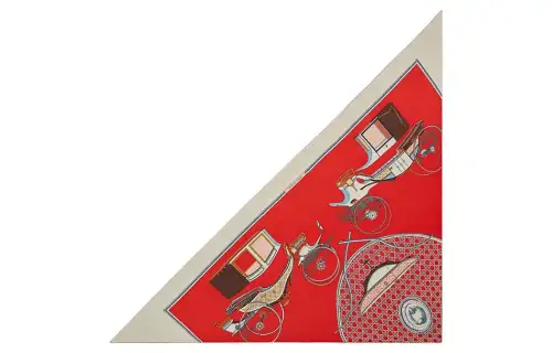 HERMES Silk Scarves Women's Red