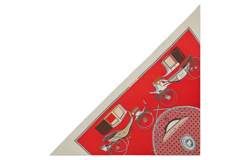HERMES Silk Scarves Women's Red