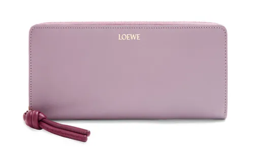 LOEWE Bright Nappa Calfskin Wallet Regular Women's Light Purple/Dark Red