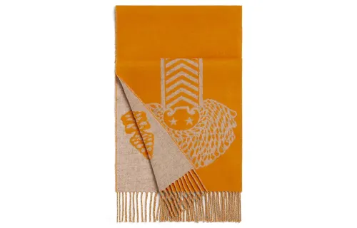 HERMES Knit Scarves Women's Yellow