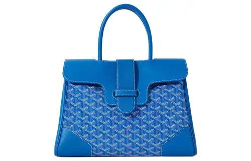 GOYARD Saigon Canvas With Leather Saigon Tote Handbag, Shoulder Bag Large Unisex Blue