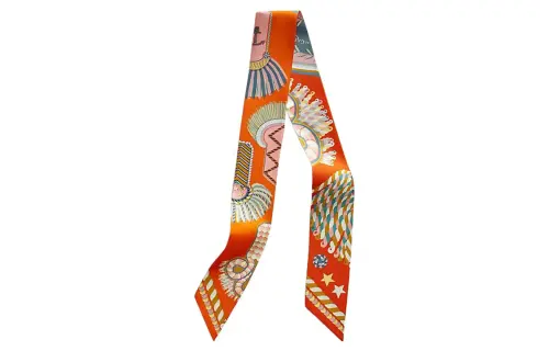 HERMES Twilly Scarves Women's Orange