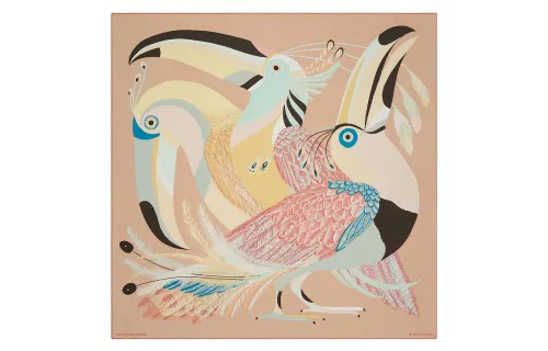 HERMES Scarves Women's Dusty Pink