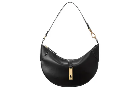 Polo Ralph Lauren Polo ID Calfskin Handbag, Shoulder Bag Mini Women's Black