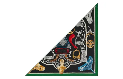 HERMES Etrier Knit Scarves Women's Black