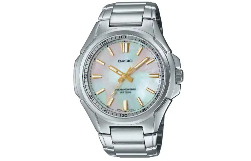 CASIO Unisex Standard Series Mother Of Pearl Color Watch MTP-RS100S-7AV