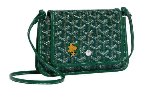 GOYARD Plumet Canvas With Leather Envelope Bag, Handheld, Shoulder Bag, Crossbody Bag Small Unisex Green