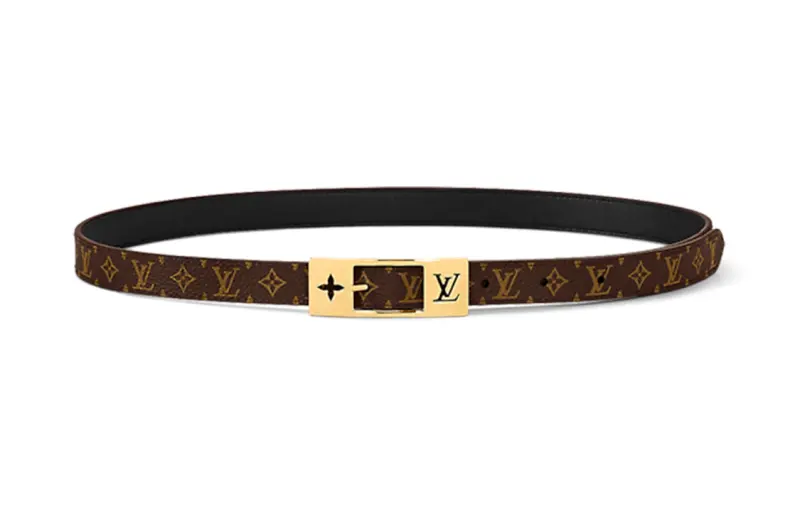 LOUIS VUITTON Duo Canvas Leather Belts Unisex Brown/Black Width 1.8cm