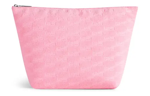Balenciaga Cotton With Calfskin Clutch Medium Women's Pink