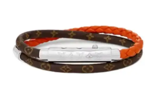 LOUIS VUITTON Monogram Double Spin Wristbands Men's Brown