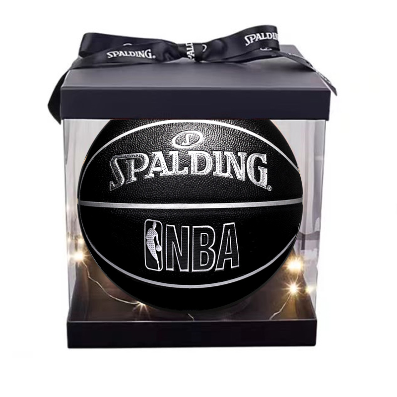 SPALDING Pu Basketball Black Silver Size 7 Competition Unisex