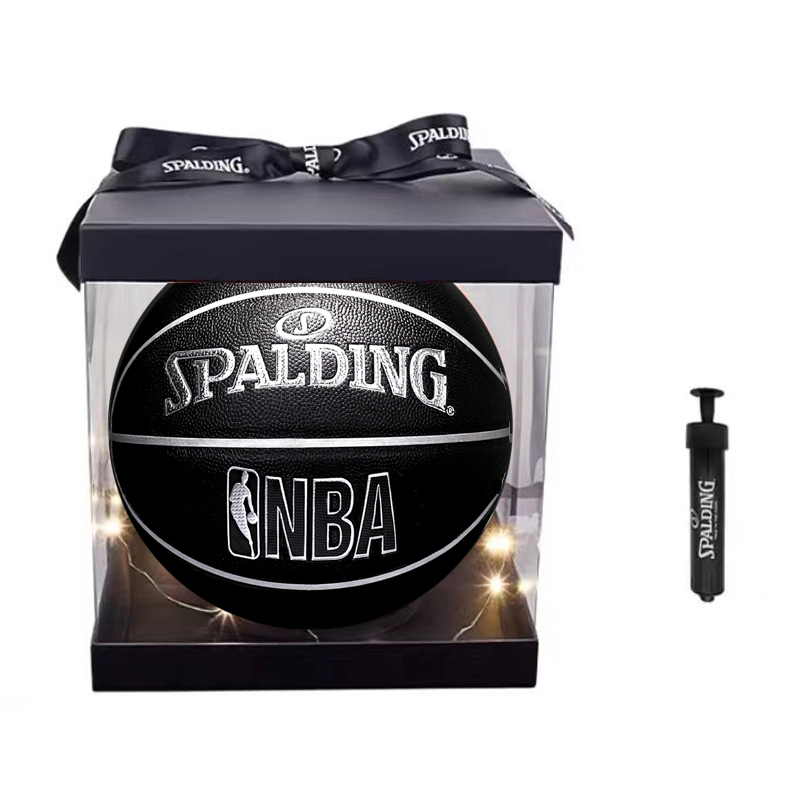 SPALDING Pu Basketball Black Silver Size 7 Competition Unisex
