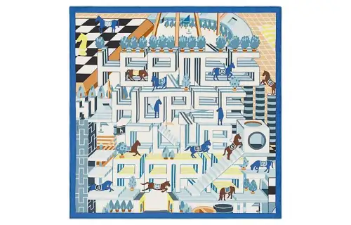 HERMES Detail Scarves Women's Blue
