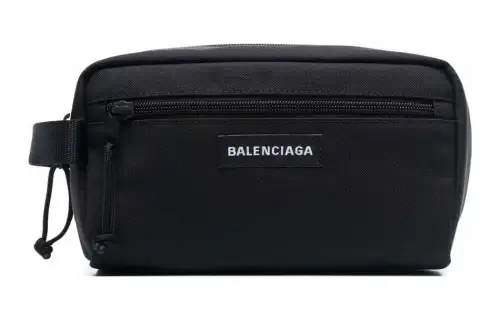 Balenciaga Explorer Fabric Toiletry Bag Men's Black