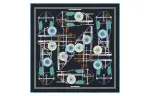 HERMES Scarves Women's Black Blue