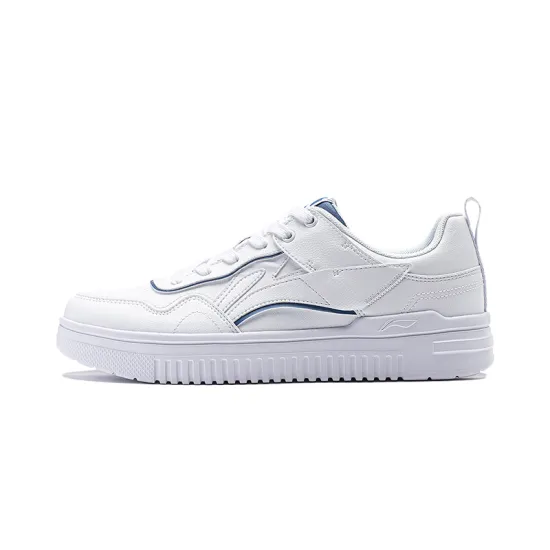 LINING Qingyun Skateboard Shoes Men Low-Top Standard White/Deep Sail Blue
