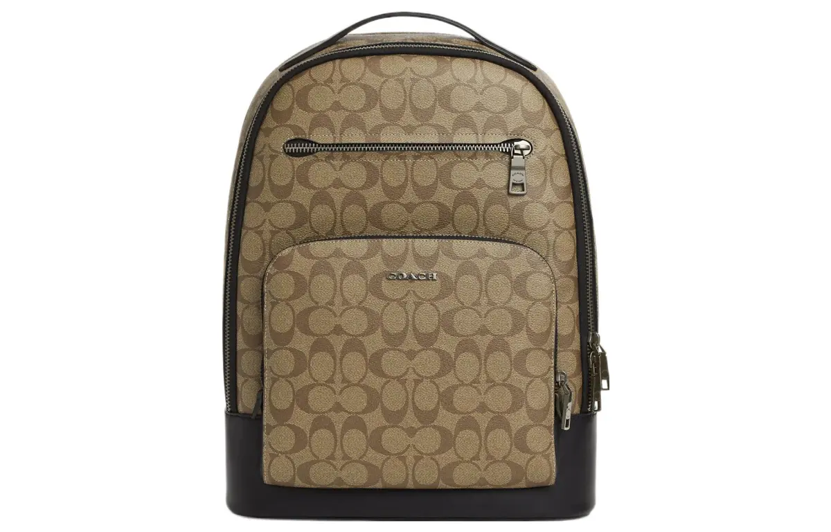 COACH ETHAN Coated Canvas With Calfskin Backpack Men's Khaki