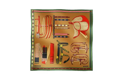 HERMES Equestrian Collection Scarves Women's Brown