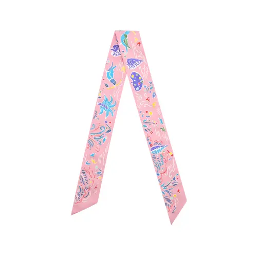 HERMES Silk Scarves Women's Pink