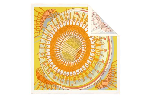 HERMES Silk Scarves Women's Yellow